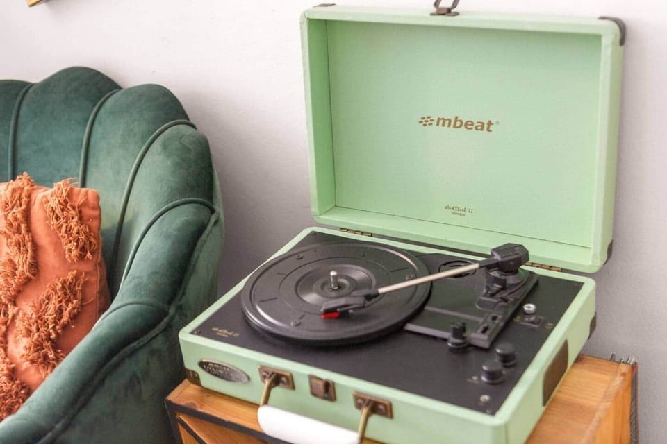 Play some Vynil on the turntable or connect your phone to play some sweet tunes