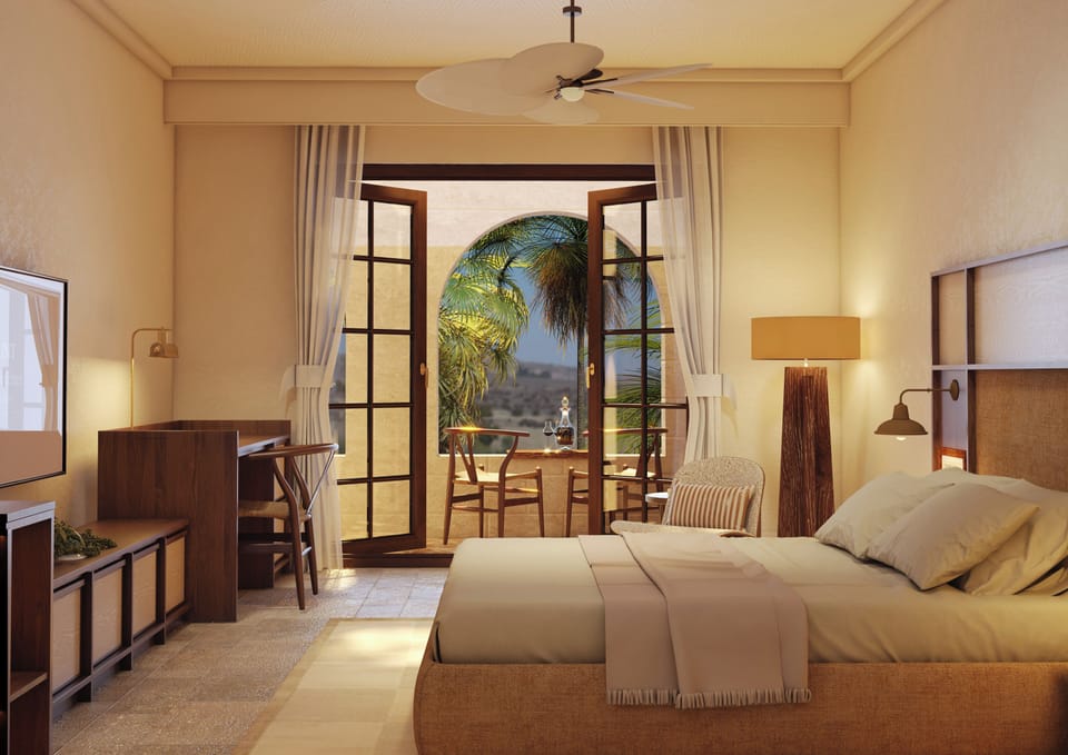 Deluxe Double Room, Balcony, Pool View | In-room safe, blackout drapes, iron/ironing board, free WiFi