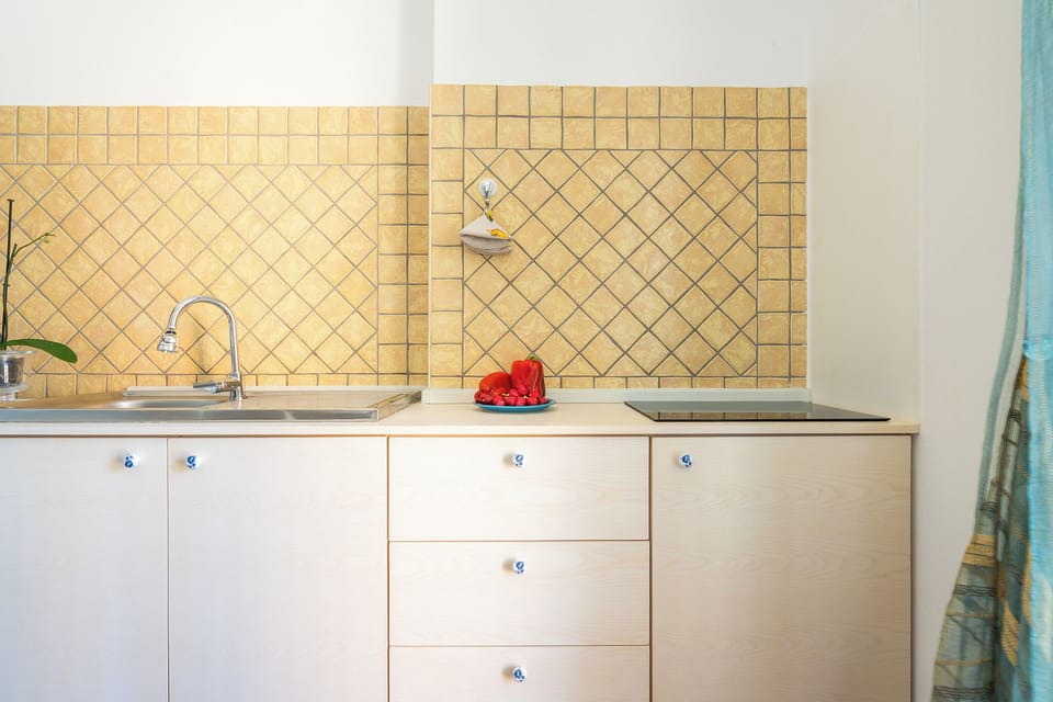 Full-size fridge, microwave, stovetop, dishwasher
