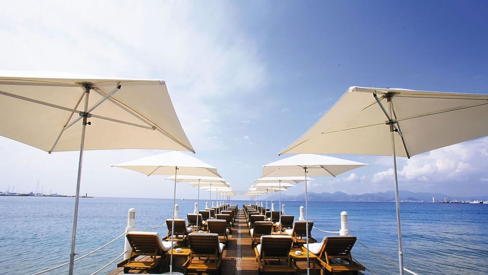 Outdoor banquet area
