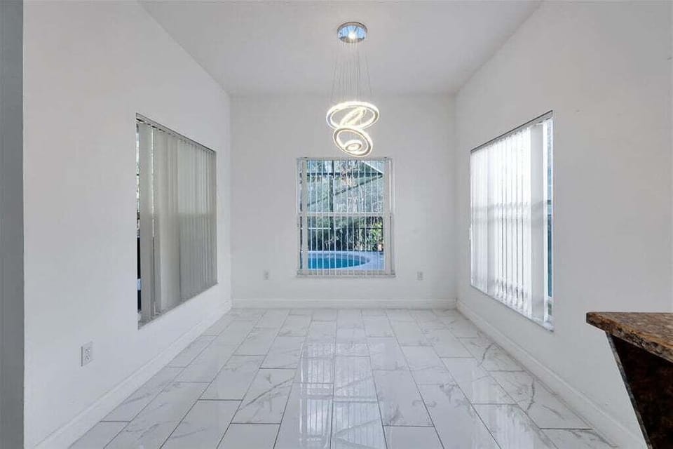 Bright dining area with easy access to the common spaces.
