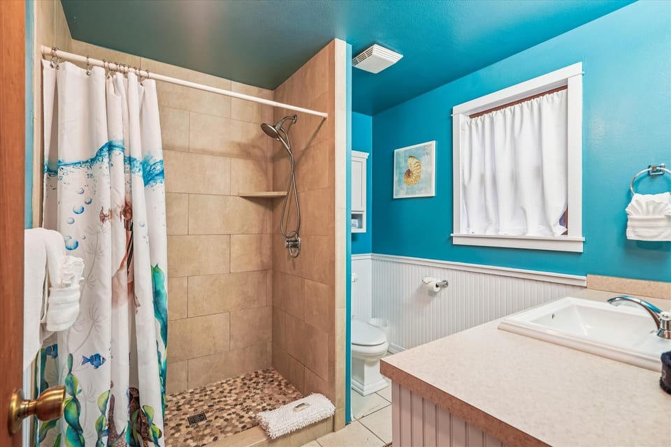 Upper Level Primary Bathroom at Spruce Street Retreat