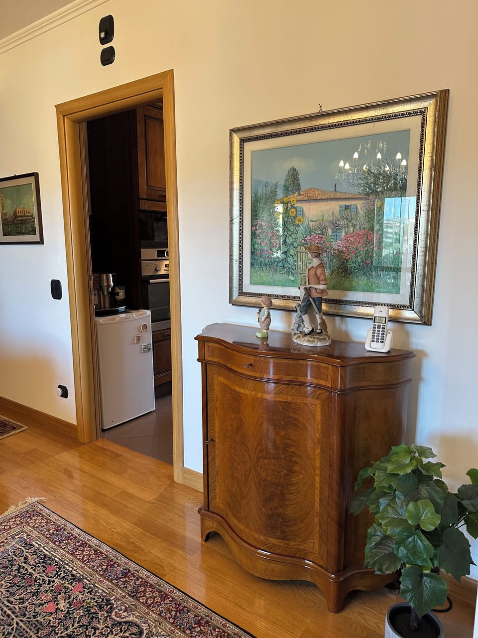 living room with entrance to kitchen