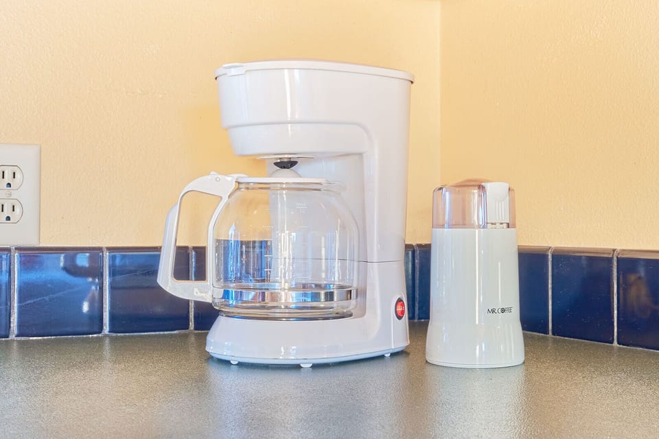 Coffee station with drip coffee maker and grinder to begin your day