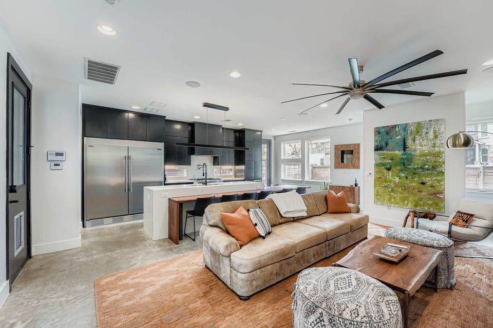 Open living room with cozy seating.