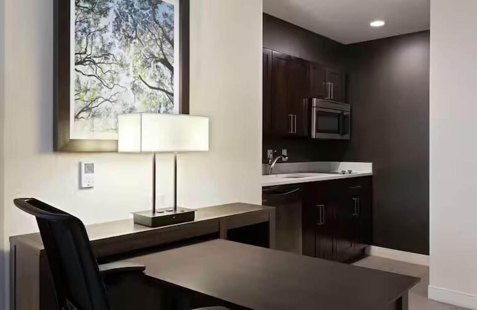 Studio, 1 King Bed, Accessible, Corner (Hearing) | Private kitchen | Mini-fridge, microwave, coffee/tea maker