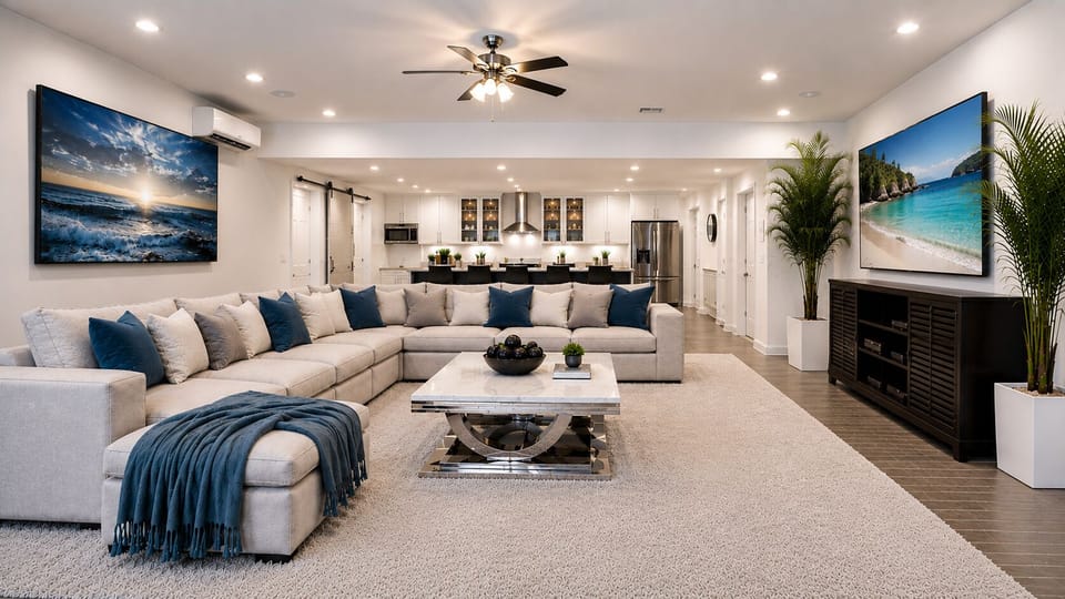 Living area 1400 sq ft great room perfect for large groups