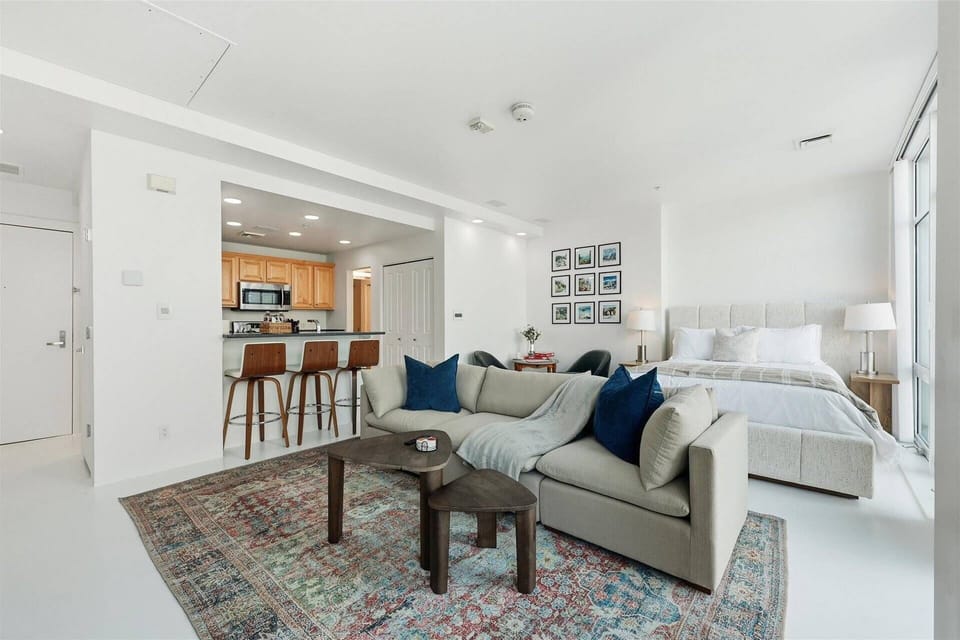 Thoughtfully designed to maximize comfort and functionality, this studio features distinct living zones that feel open yet intentional.
