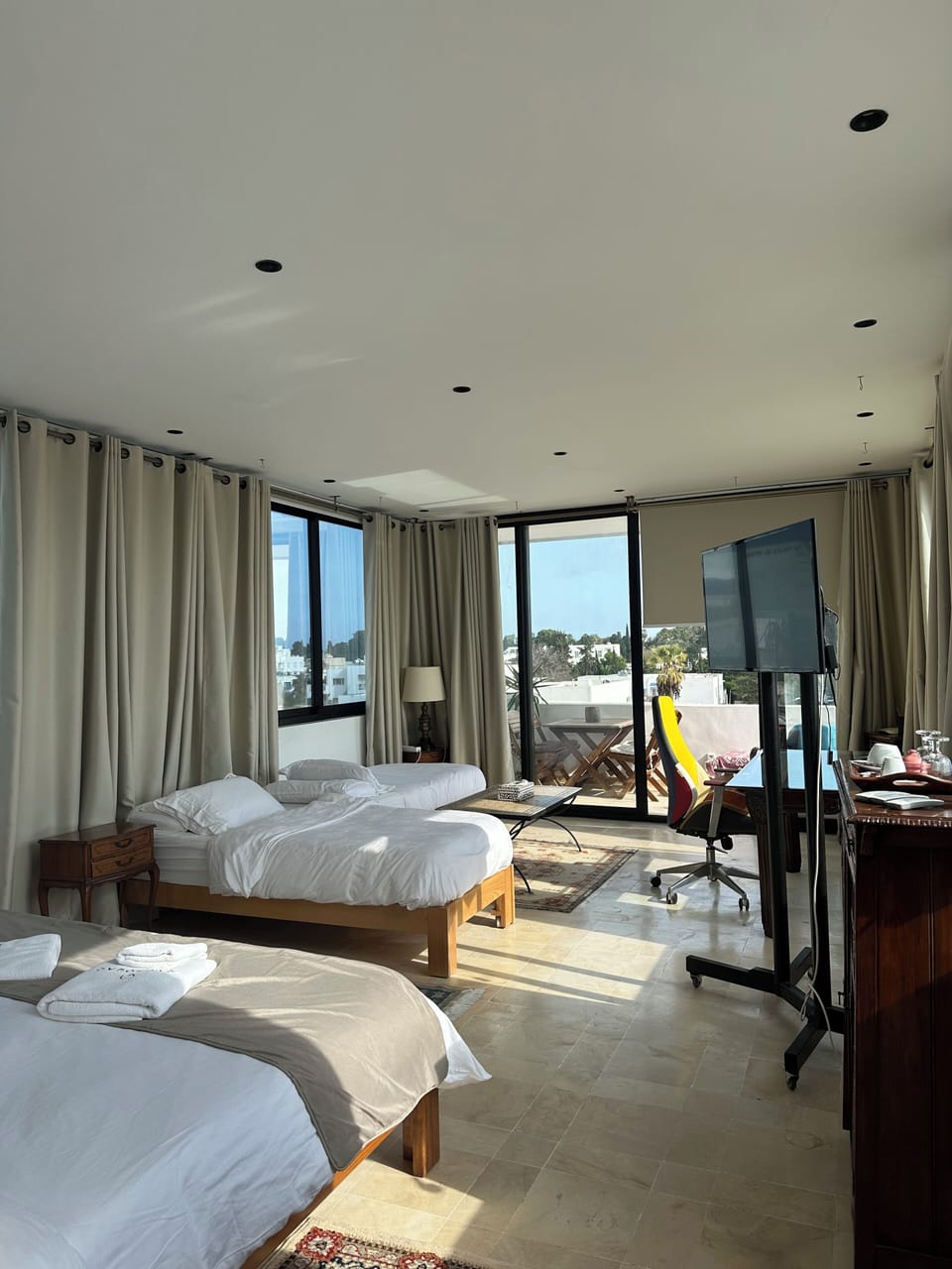 Quadruple Room | Premium bedding, minibar, in-room safe, individually decorated