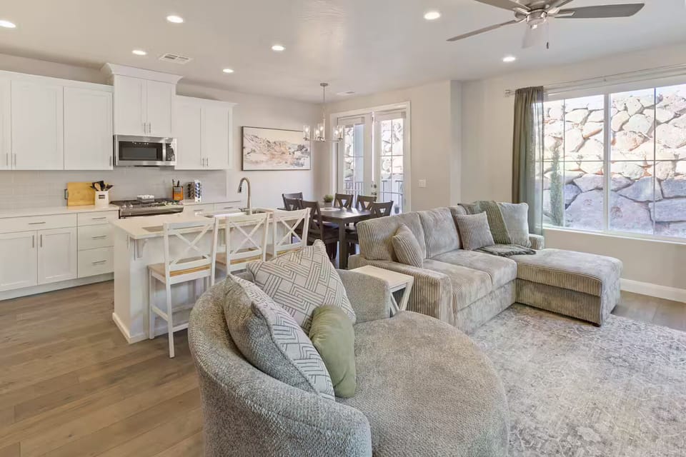 The open-concept living space allows the whole crew to stay connected for togetherness feel.