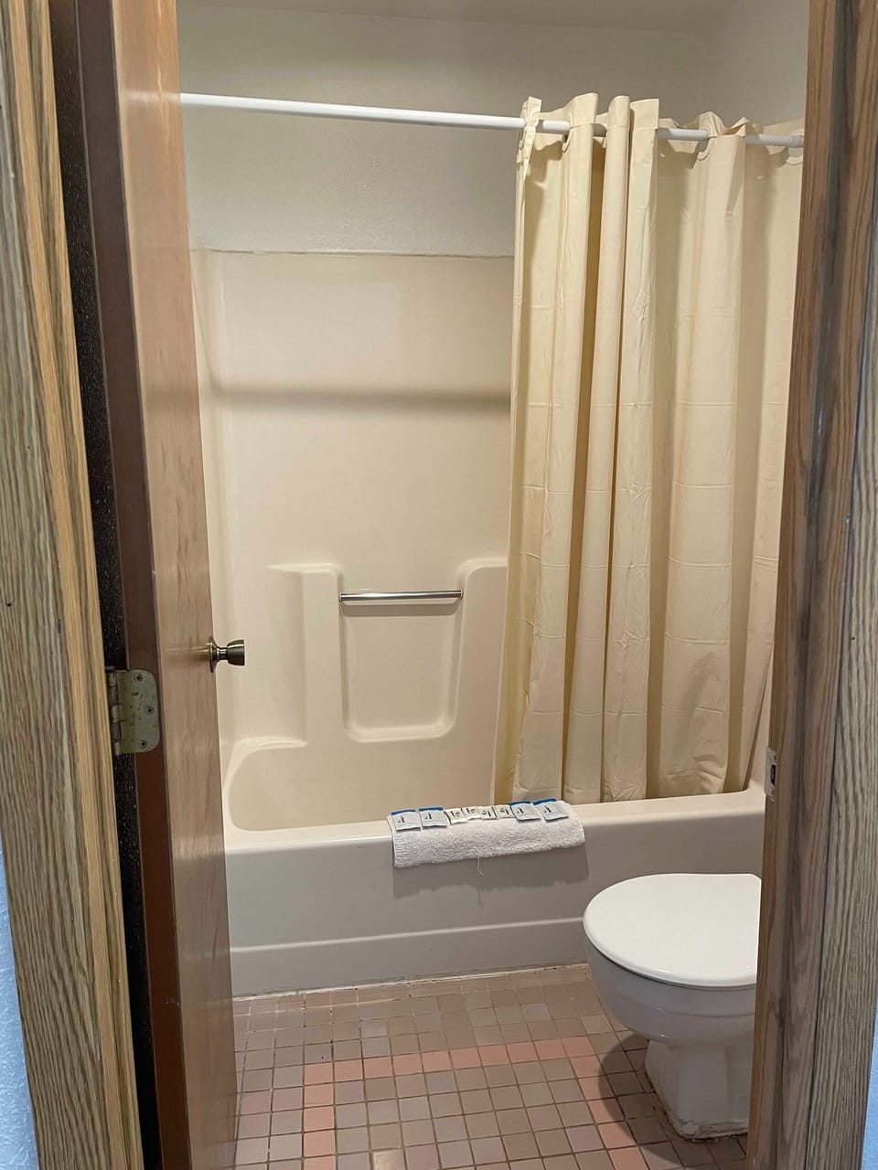 Combined shower/tub, free toiletries, hair dryer, towels