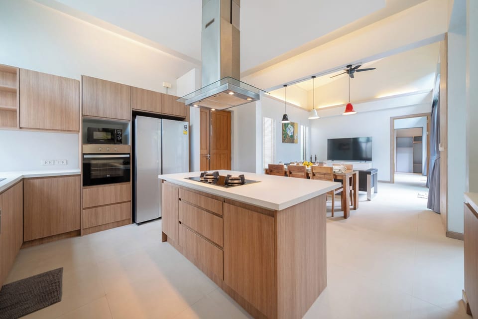 Exclusive Villa, 4 Bedrooms (Mahogany 4BR Pool Villa in BangTao) | Private kitchen | Full-size fridge, microwave, stovetop, toaster