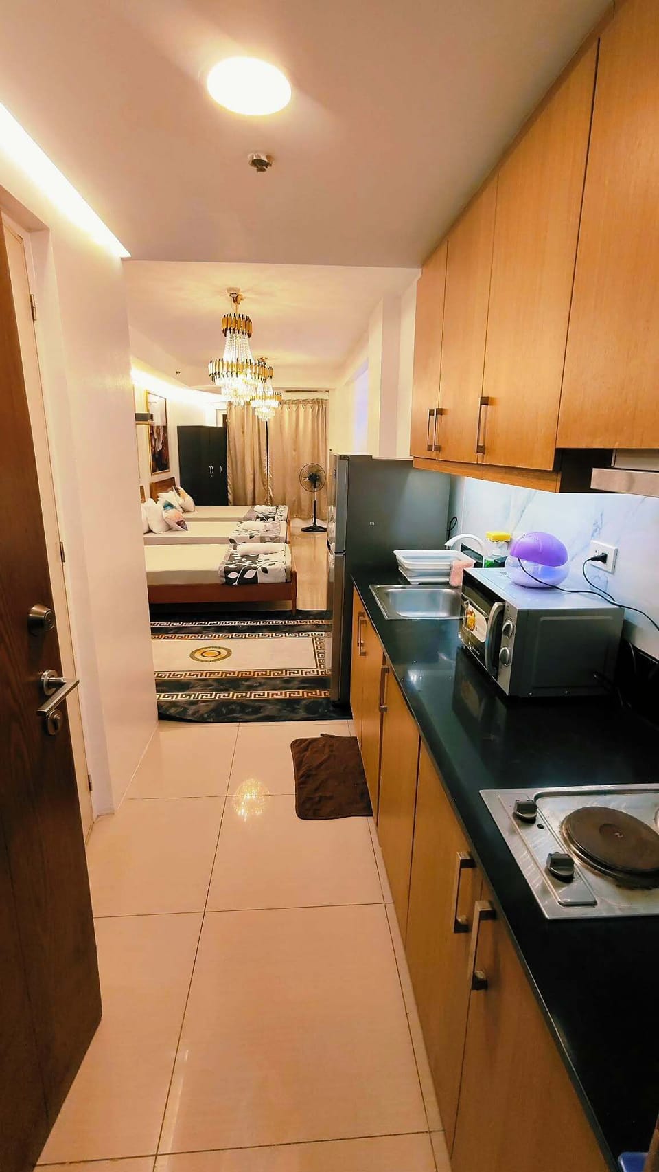 Family Studio, Non Smoking, City View | Private kitchen