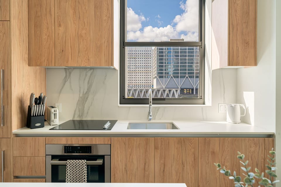 Open kitchen layout.
