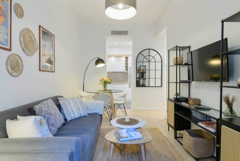 Living room with cute little balcony