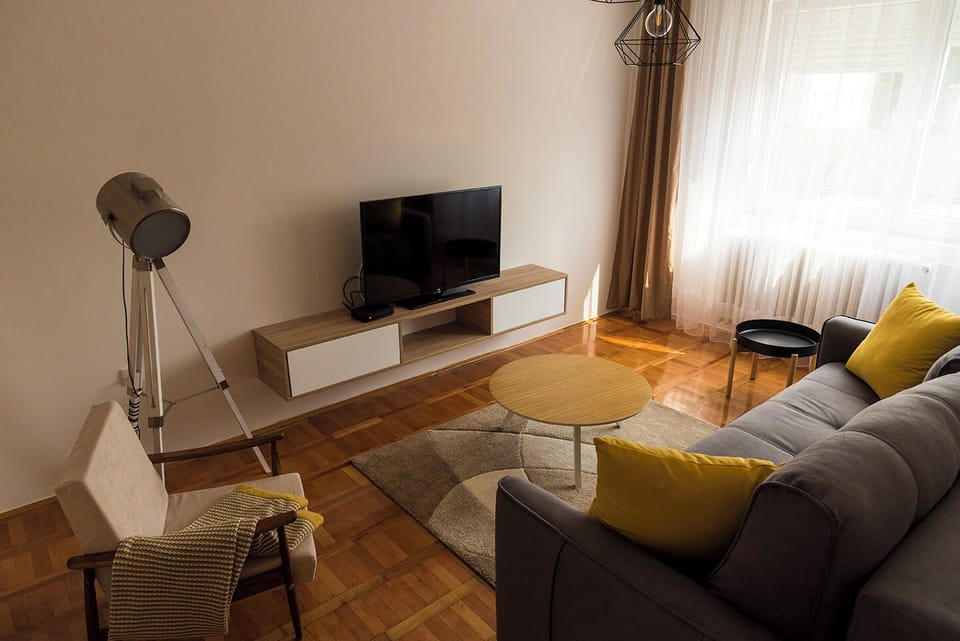 Basic Apartment, River View | Living area | Flat-screen TV
