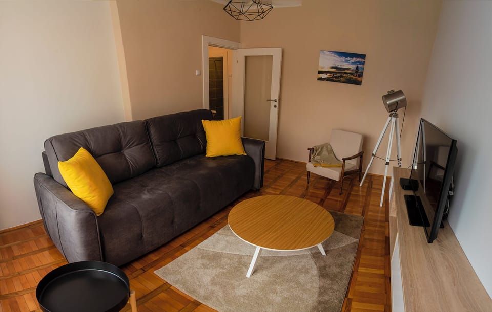 Basic Apartment, River View | Living area | Flat-screen TV