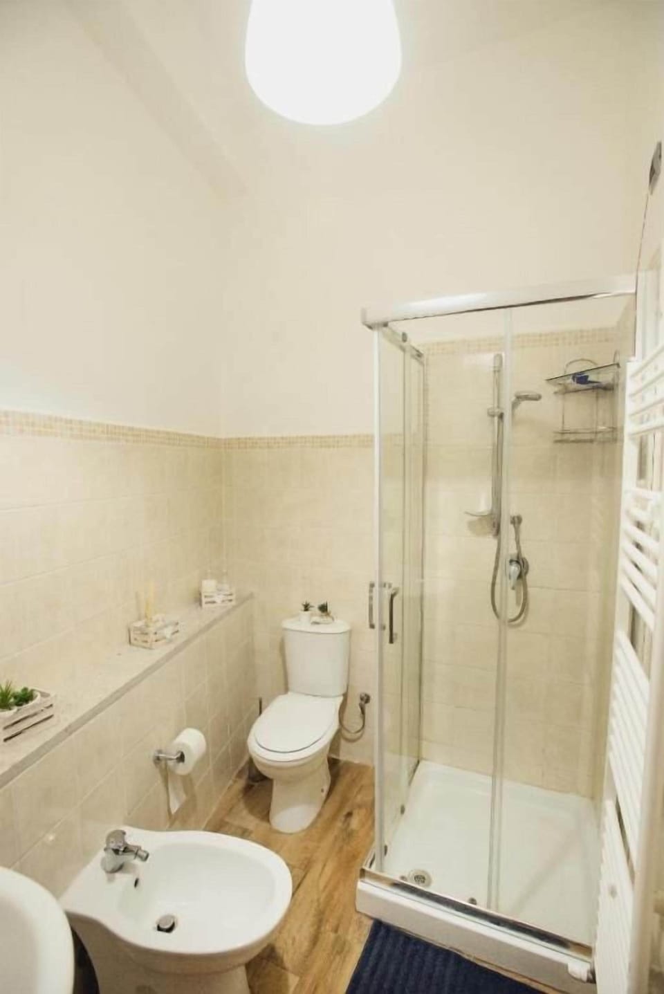 Luxury Room | Bathroom | Shower, hair dryer, bidet, towels