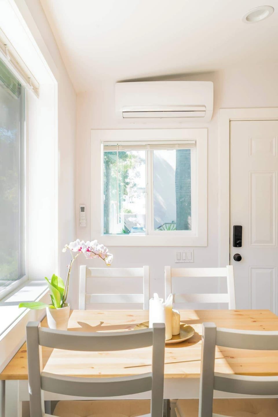 Air conditioning helps keep the apartment comfortable on warmer San Diego days.