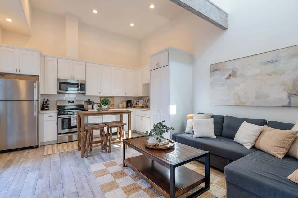 Put your feet up after a day exploring the city on the soft, inviting sofa