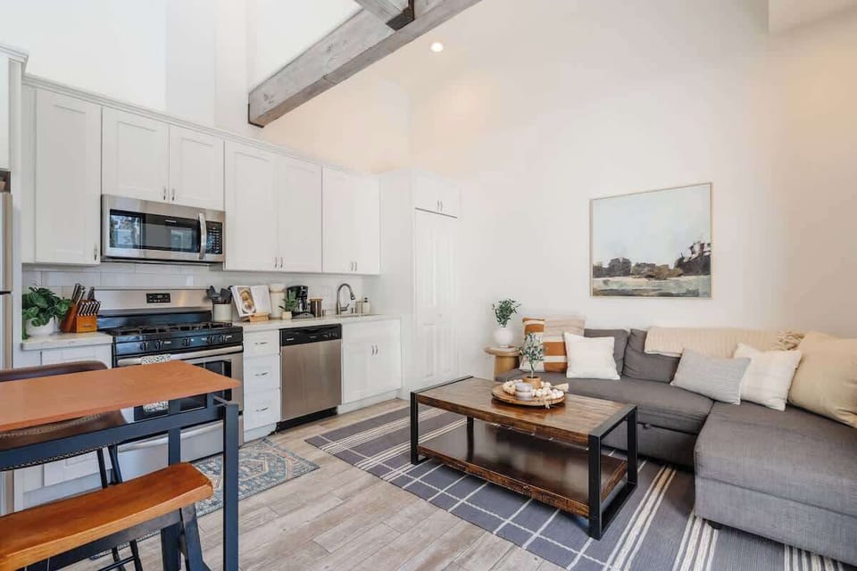 Utilize the high-quality stainless steel appliances to prepare your favorite dishes.