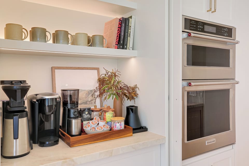 Thoughtfully designed coffee station with everything you need