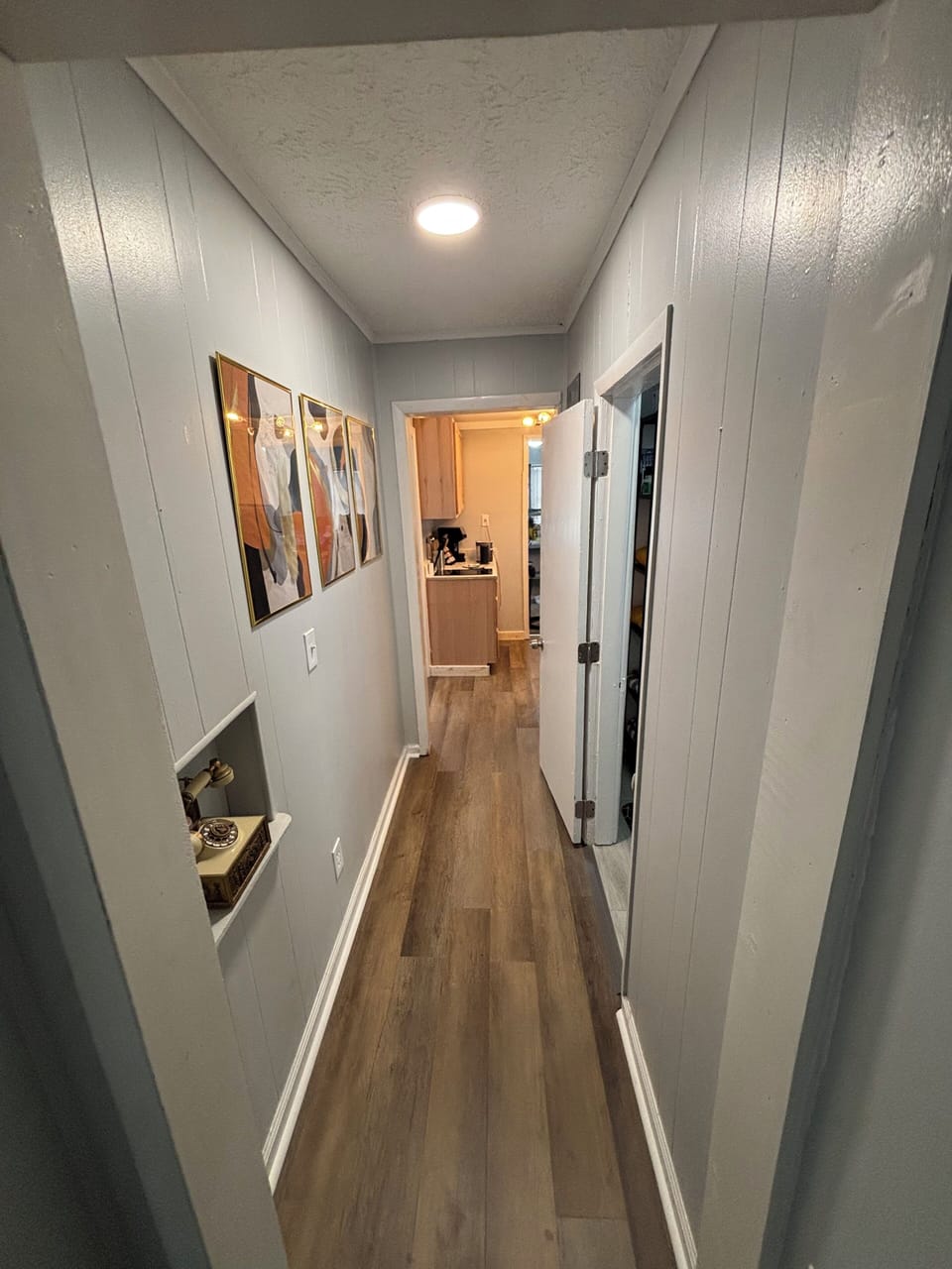 Art filled hallway.