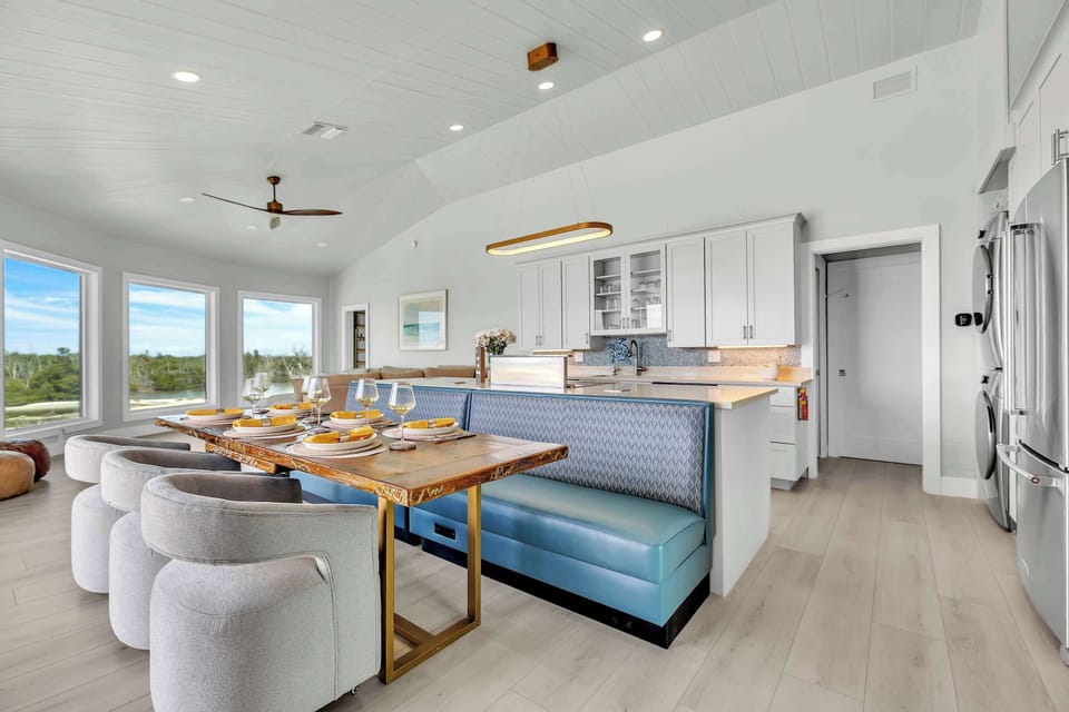 From shared meals to late-night conversations, this open kitchen and dining area is made for memorable moments