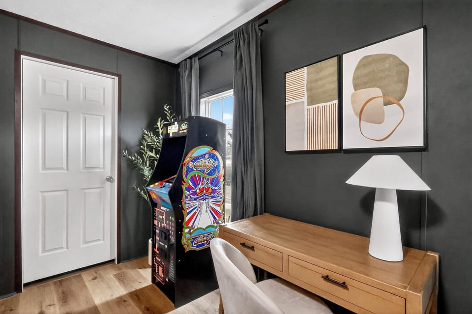 Cozy workspace, great for reading or getting a little work done.
