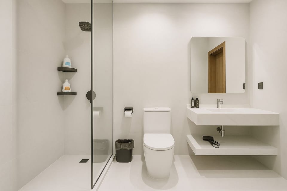 Business Twin Room | Bathroom | Shower, free toiletries, hair dryer, towels