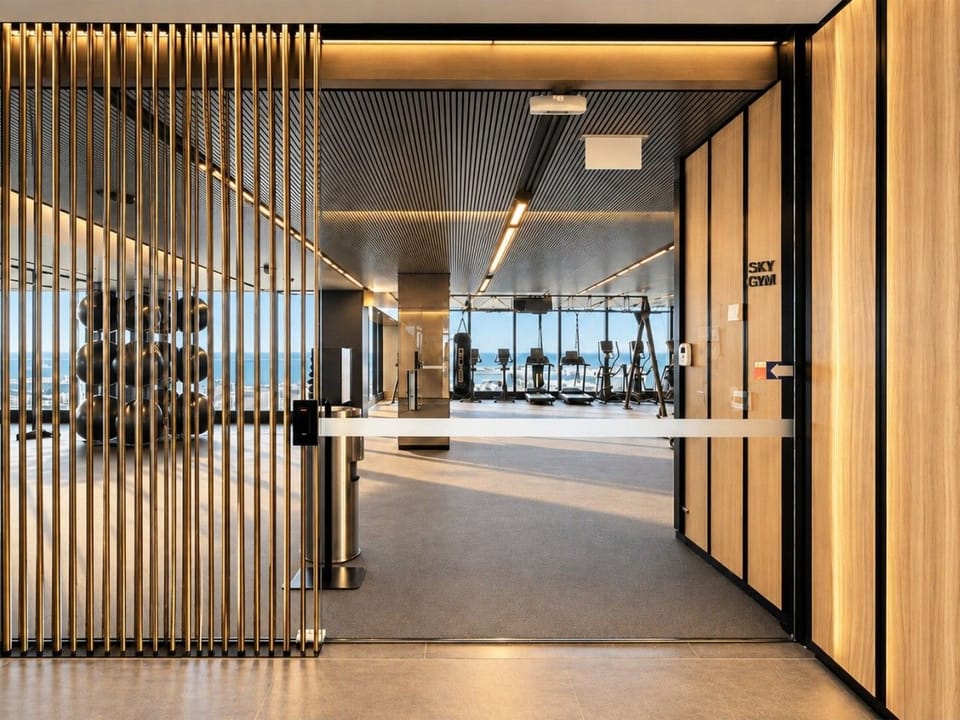 Train with a view at the Level 70 Sky Gym, with a full range of equipment and a yoga studio. Note: a Building Induction and Gym Induction are required to use these amenities.