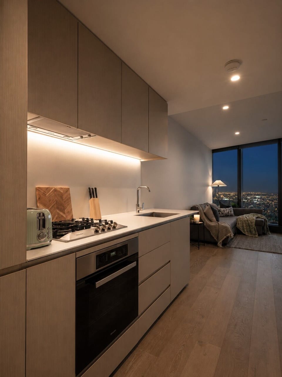 The kitchenette is fully equipped for a convenient stay.
