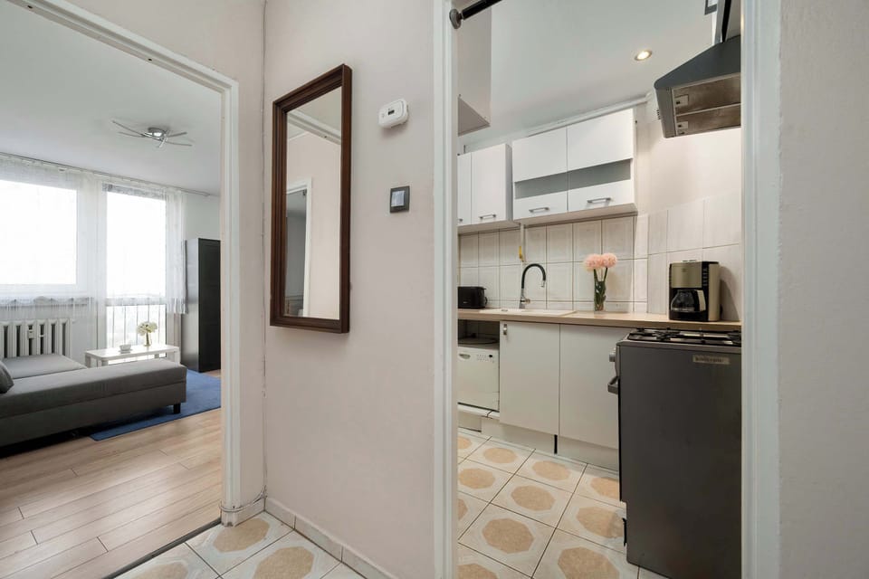 Hallway view leading to living and kitchen areas.