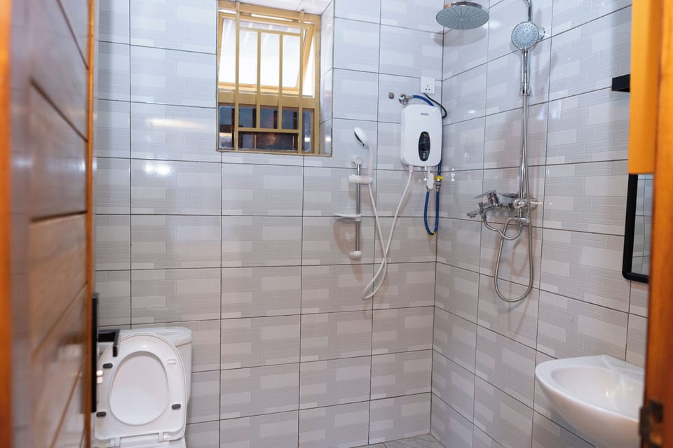 Slippers, towels, soap, shampoo