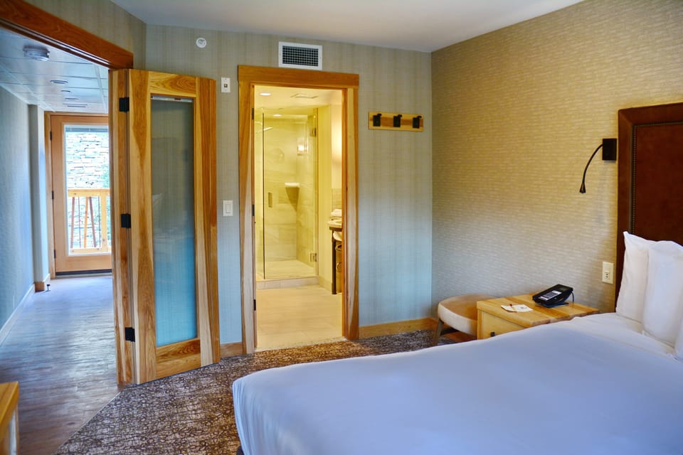 Drift off in the lovely master bedroom with 2 luxurious queen-sized beds.