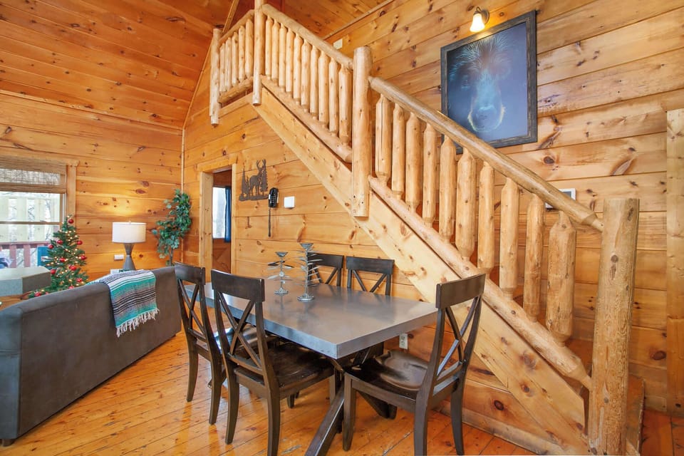 Gather for meals at the dining table for 5, just off the kitchen