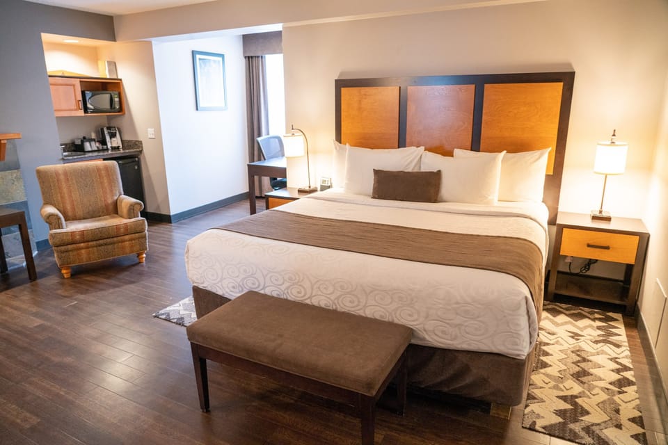 Drift to sleep in the comfortable King bed.