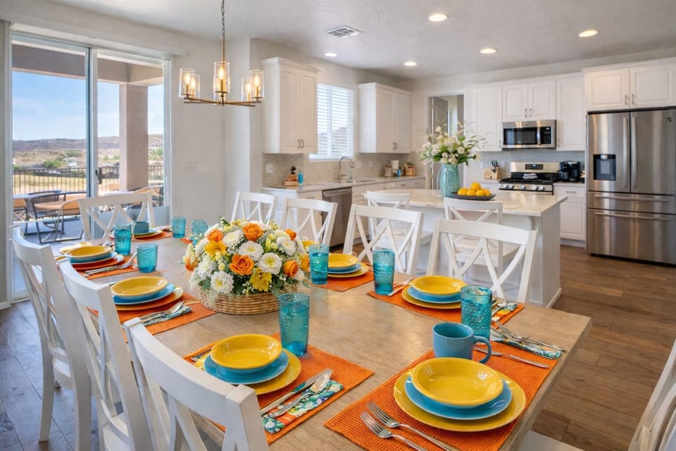 Large dining table that seats 10