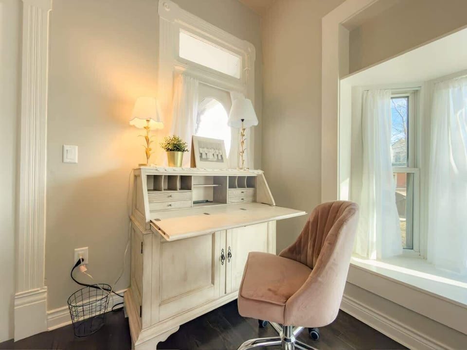 amazing work space in front of of house with plenty of natural light 