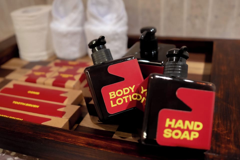 Eco-friendly toiletries, hair dryer, bathrobes, slippers