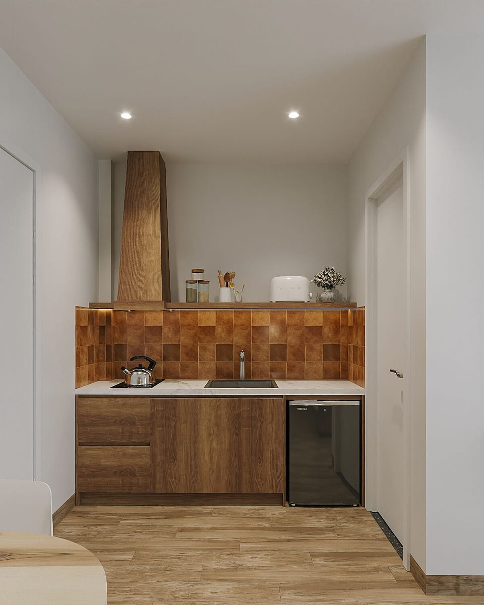 Superior Double Room, Balcony, City View | Private kitchen | Mini-fridge, rice cooker