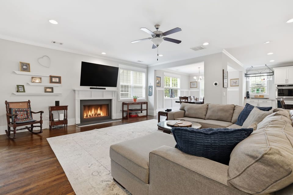Comfortable seating and a welcoming atmosphere make this the heart of the home.