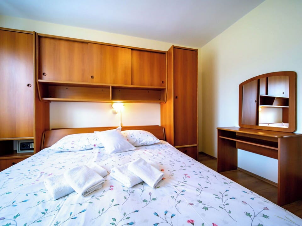 Interior Design, Room, Furniture, Apartment, Floor, Bed, Bedroom, Ceiling, Wood Stain, Bed Sheet