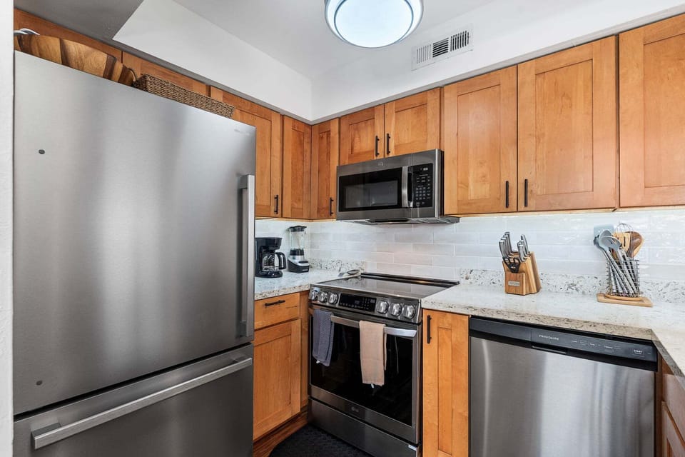 New stainless-steel appliances add a fresh, updated touch