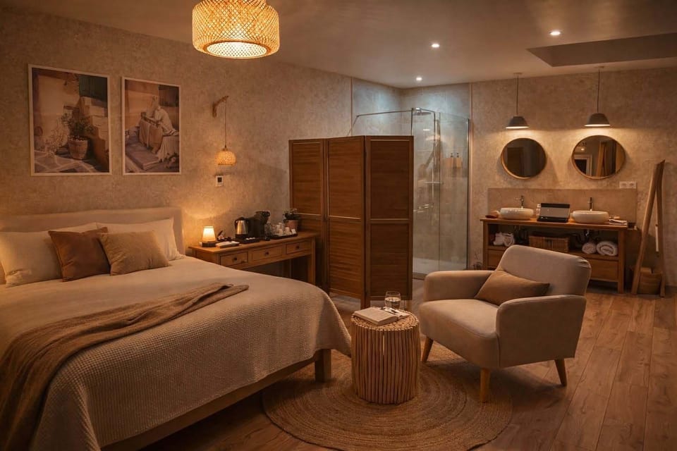 Junior Suite, Garden View (Suite Tenareze) | Premium bedding, minibar, individually decorated, individually furnished