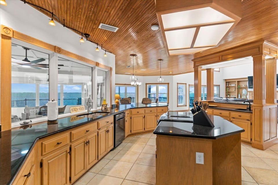 Gourmet kitchen with a view
