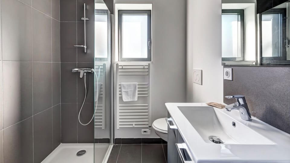 Double Room | Bathroom | Shower, towels, toilet paper