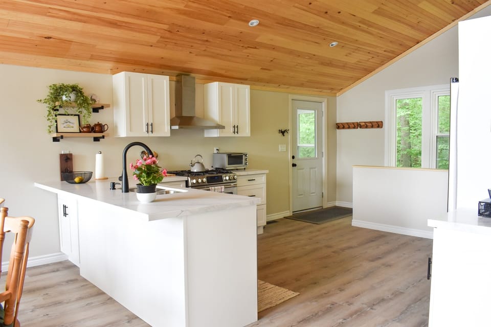 View of kitchen from living area