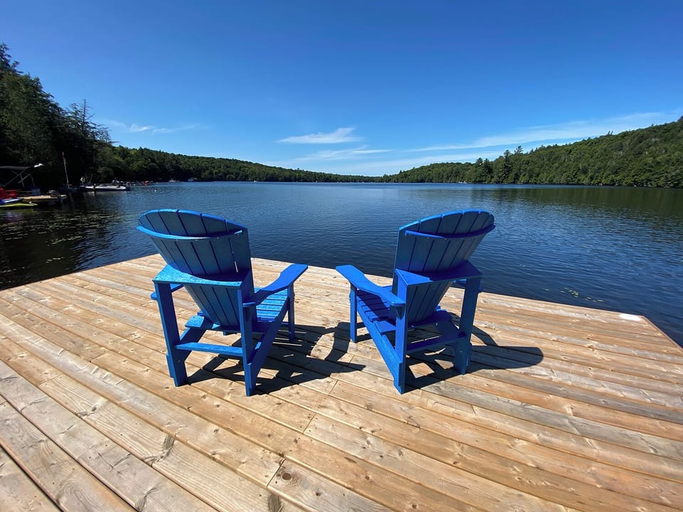 Gorgeous view down the length of the lake from the dock