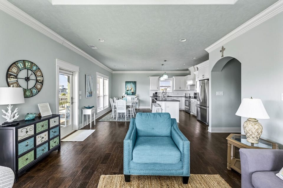 Open concept living — stay connected from couch to kitchen.